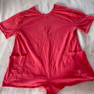 Free People Red Short Sleeve Romper